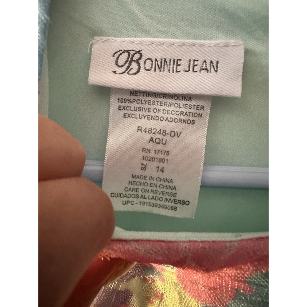 Bonnie Jean Girls Formal Holiday Tulle Embroidered Dress - Picture 4 of 5